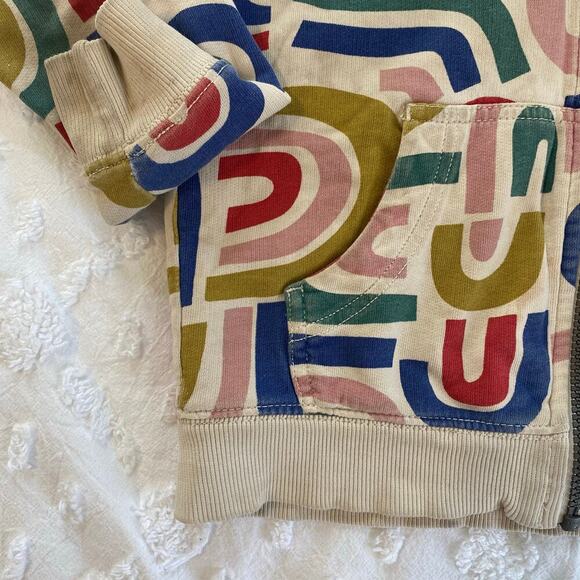 Hanna Andersson Fleece Zip-Up Hoodie Sweatshirt Girls Size 120 6-7 Rainbow - Picture 3 of 4